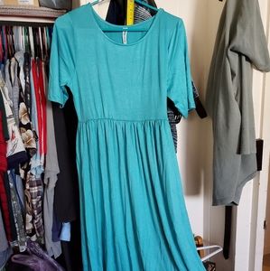 Zenana Outfitters Teal Dress with Pockets Sz XL